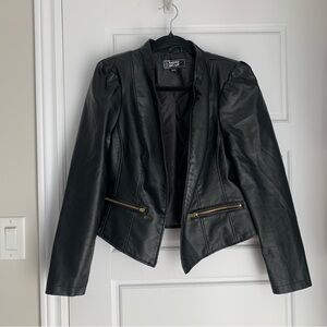 Black Faux Leather Moto Jacket